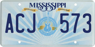 MS license plate ACJ573