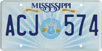 MS license plate ACJ574