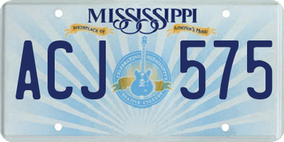 MS license plate ACJ575