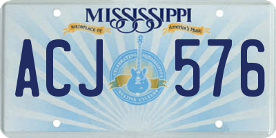 MS license plate ACJ576