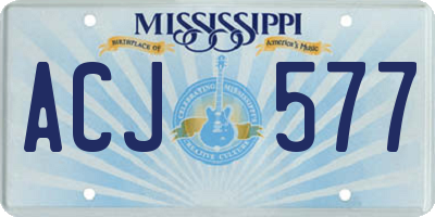 MS license plate ACJ577