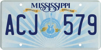MS license plate ACJ579