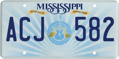 MS license plate ACJ582