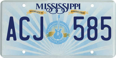 MS license plate ACJ585