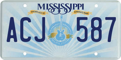 MS license plate ACJ587