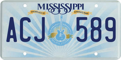 MS license plate ACJ589