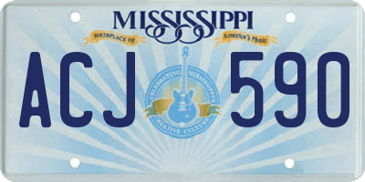 MS license plate ACJ590