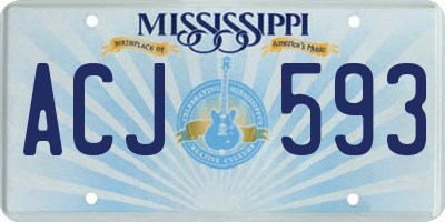 MS license plate ACJ593