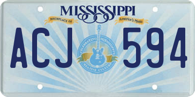 MS license plate ACJ594