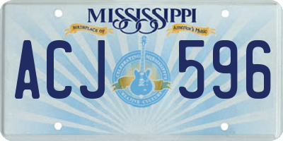 MS license plate ACJ596