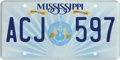 MS license plate ACJ597