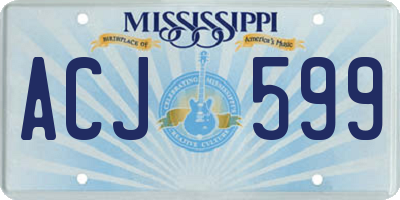 MS license plate ACJ599