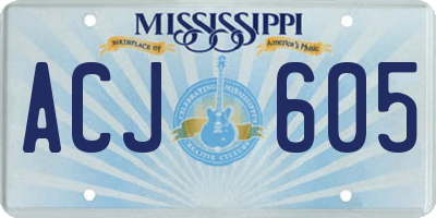 MS license plate ACJ605