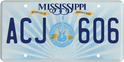 MS license plate ACJ606