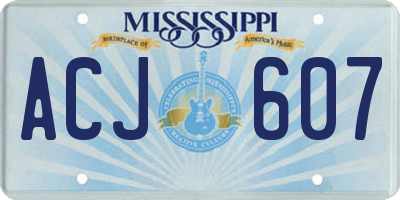 MS license plate ACJ607