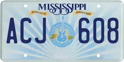 MS license plate ACJ608