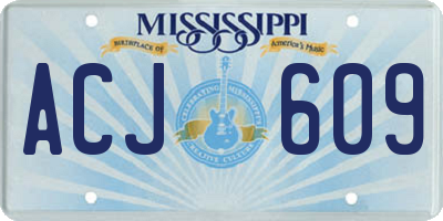 MS license plate ACJ609