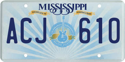 MS license plate ACJ610