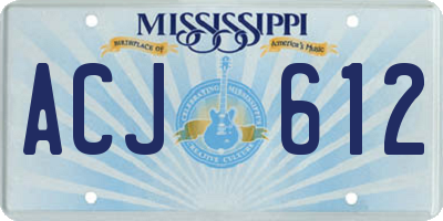 MS license plate ACJ612