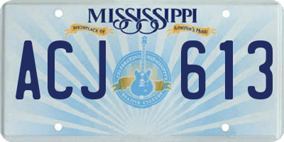 MS license plate ACJ613