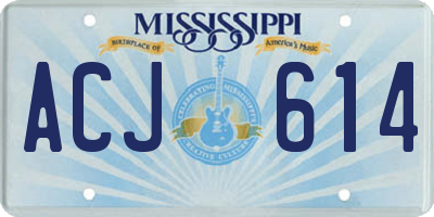 MS license plate ACJ614