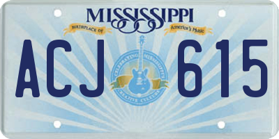 MS license plate ACJ615