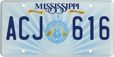 MS license plate ACJ616
