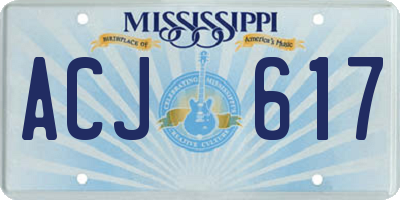 MS license plate ACJ617