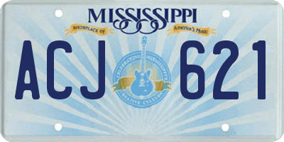 MS license plate ACJ621
