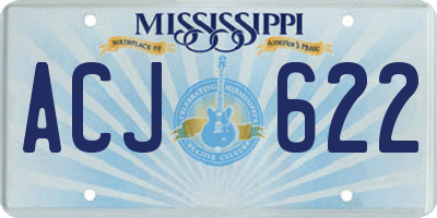 MS license plate ACJ622