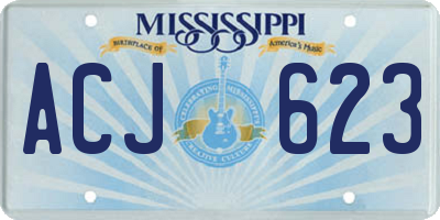 MS license plate ACJ623