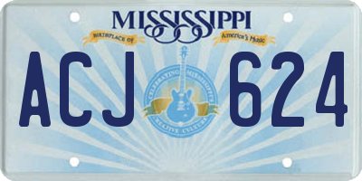 MS license plate ACJ624