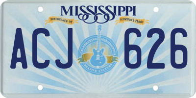 MS license plate ACJ626