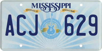MS license plate ACJ629
