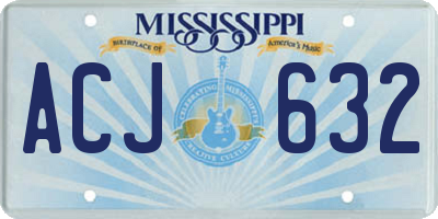 MS license plate ACJ632