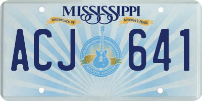 MS license plate ACJ641