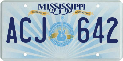 MS license plate ACJ642