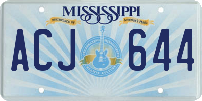 MS license plate ACJ644