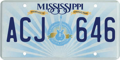 MS license plate ACJ646