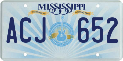 MS license plate ACJ652