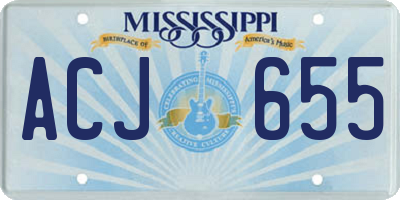 MS license plate ACJ655