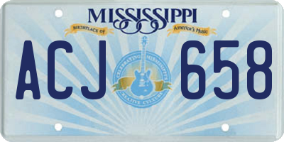 MS license plate ACJ658
