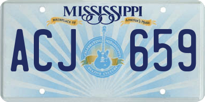 MS license plate ACJ659