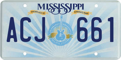 MS license plate ACJ661