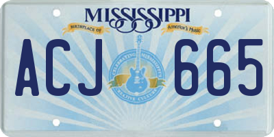 MS license plate ACJ665