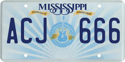 MS license plate ACJ666