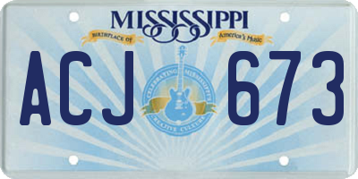 MS license plate ACJ673