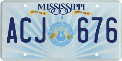 MS license plate ACJ676