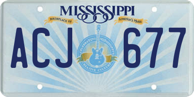 MS license plate ACJ677