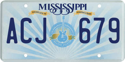 MS license plate ACJ679
